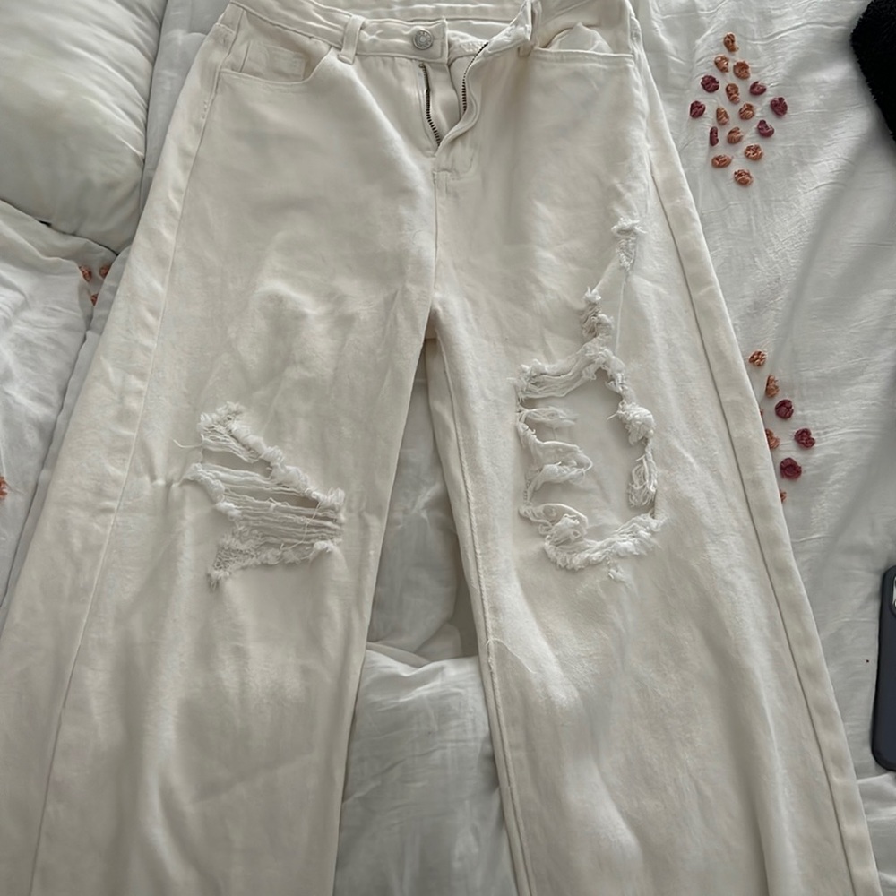 White Flare Leg Jeans